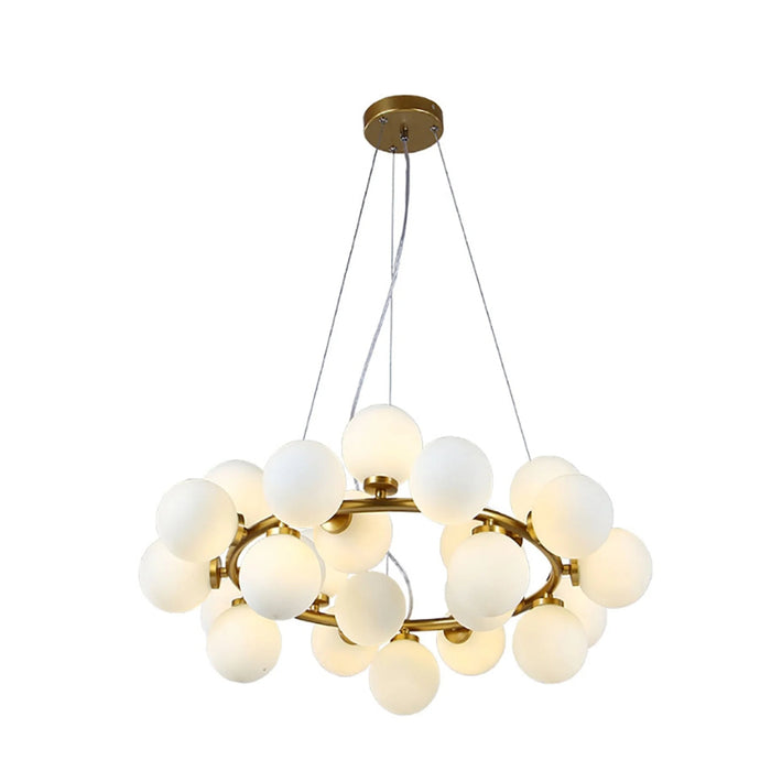 Modern LED Gold Glass Globe Chandelier Mid Century Pendant Lamp Ceiling Light