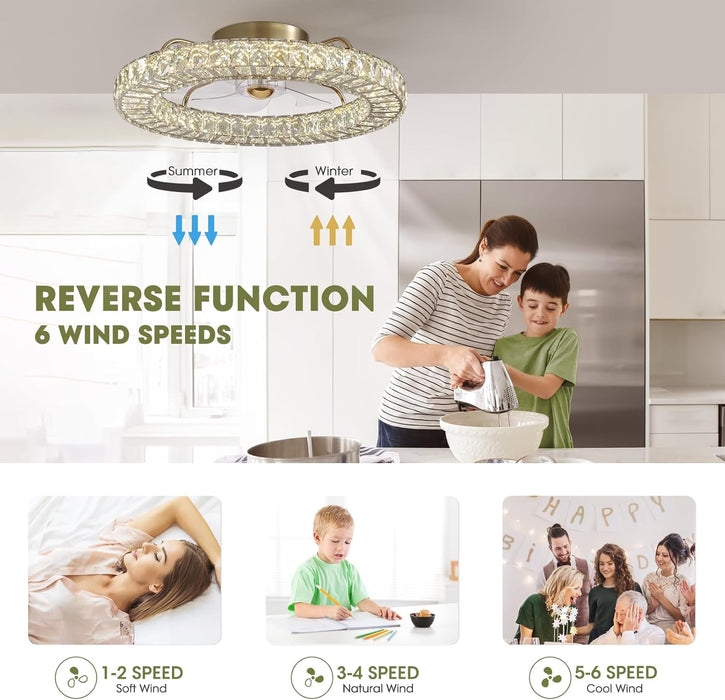 20 in. Black Remote Control Ceiling Fan and Light, Dimmable Semi Flush Mount Low Profile Ceiling Fan, Smart Invisible Reversible Modern Ceiling Fan