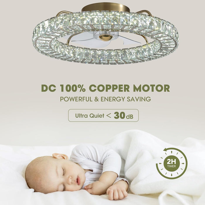 20 in. Black Remote Control Ceiling Fan and Light, Dimmable Semi Flush Mount Low Profile Ceiling Fan, Smart Invisible Reversible Modern Ceiling Fan