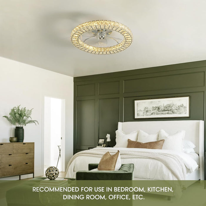 20 in. Black Remote Control Ceiling Fan and Light, Dimmable Semi Flush Mount Low Profile Ceiling Fan, Smart Invisible Reversible Modern Ceiling Fan