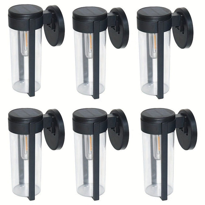 2/4/6-Pack Black LED Outdoor Solar Lights, Waterproof Solar Powered Light for Deck Wall Fence Yard Pillar Porch-ErisView