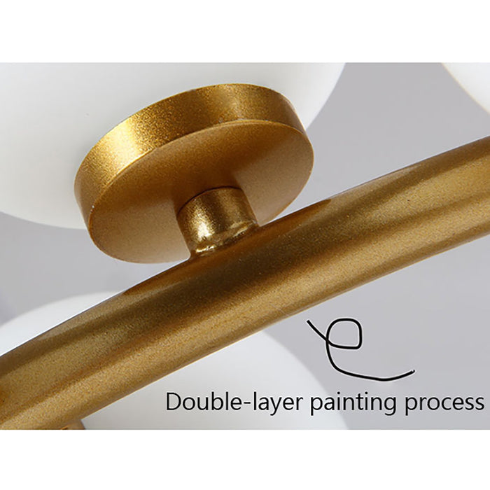 Modern LED Gold Glass Globe Chandelier Mid Century Pendant Lamp Ceiling Light