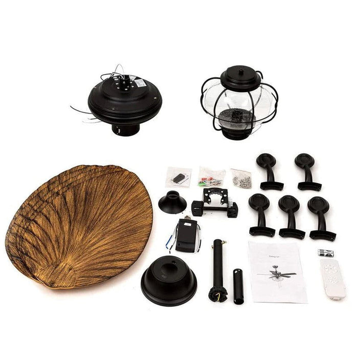 52 in. Tropical Ceiling Fan with Light Kits Remote Control, Farmhouse Reversible Ceiling Fan Light for Living Room Bedroom-ErisView