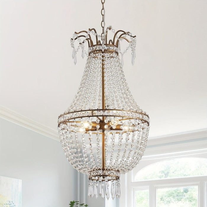 Dimmable Empire Chandelier, Luxury Hanging Ceiling Chandelier, Modern Crystal Chandelier Light-ErisView
