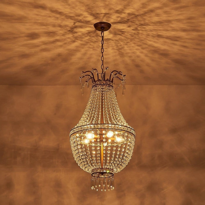 Dimmable Empire Chandelier, Luxury Hanging Ceiling Chandelier, Modern Crystal Chandelier Light-with Light On-ErisView