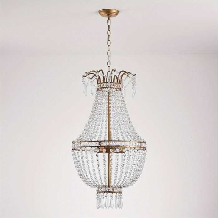Dimmable Empire Chandelier, Luxury Hanging Ceiling Chandelier, Modern Crystal Chandelier Light for Dining Room Living Room Bedroom-ErIsView