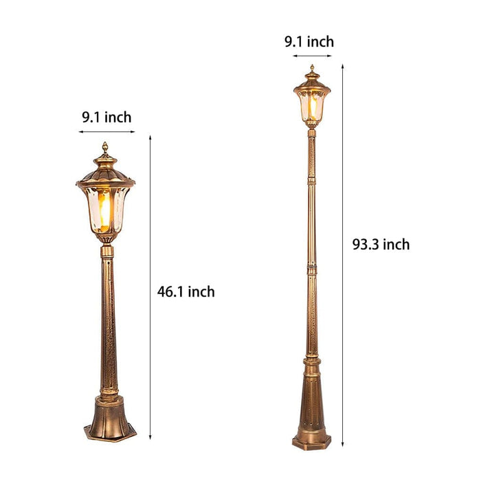 Durable Die-Cast Aluminum Street Lamps with E27 Ceramic Lamp Head, Waterproof and Rustproof, Easy Installation, Ideal for All Weather Conditions-ErisView-8