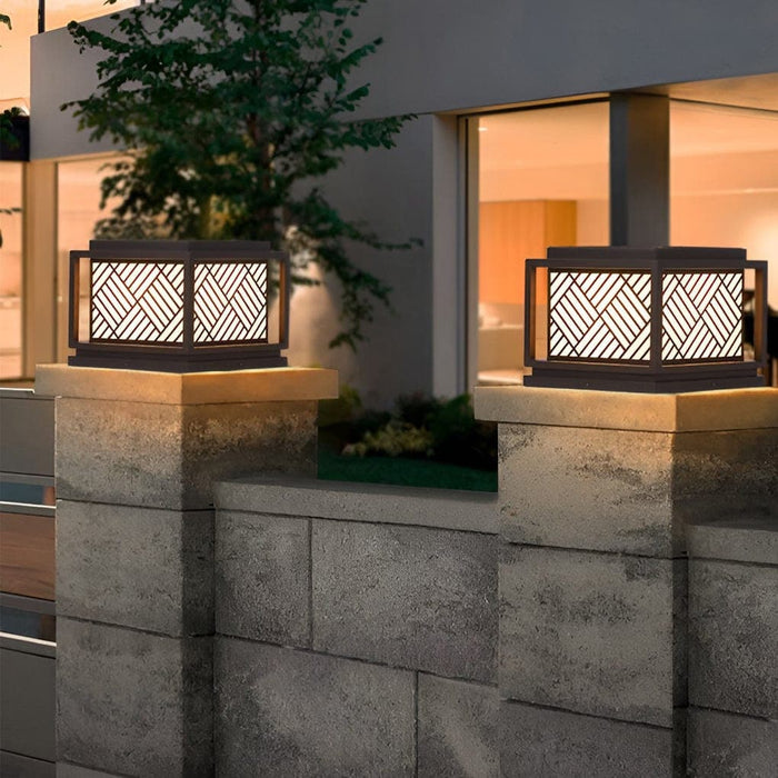 Durable Solar Outdoor Fence Post Light with Waterproof Galvanized Sheet Material and Bright Acrylic Lampshade for Parks, Villas, and Lawns-ErisView-1