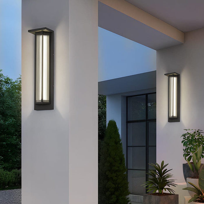 Durable Stainless Steel Outdoor Wall Lights with High Transmittance Acrylic Shade, Available in Hardwired and Solar-Powered Options, 20" and 26" Heights-ErisView-10