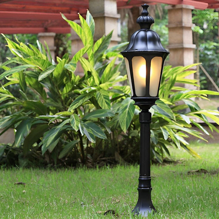 Elegant European Style Aluminum Lawn Lamp, Waterproof, Rust Proof, High Temperature Resistant with Glass Lampshade for Garden, Lawn, and Park-ErisView-1