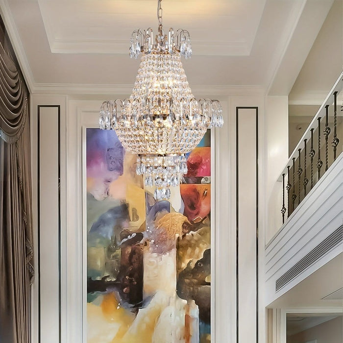 Gold Empire Crystal Chandelier, Luxury Chandelier for Hallway-ErisView