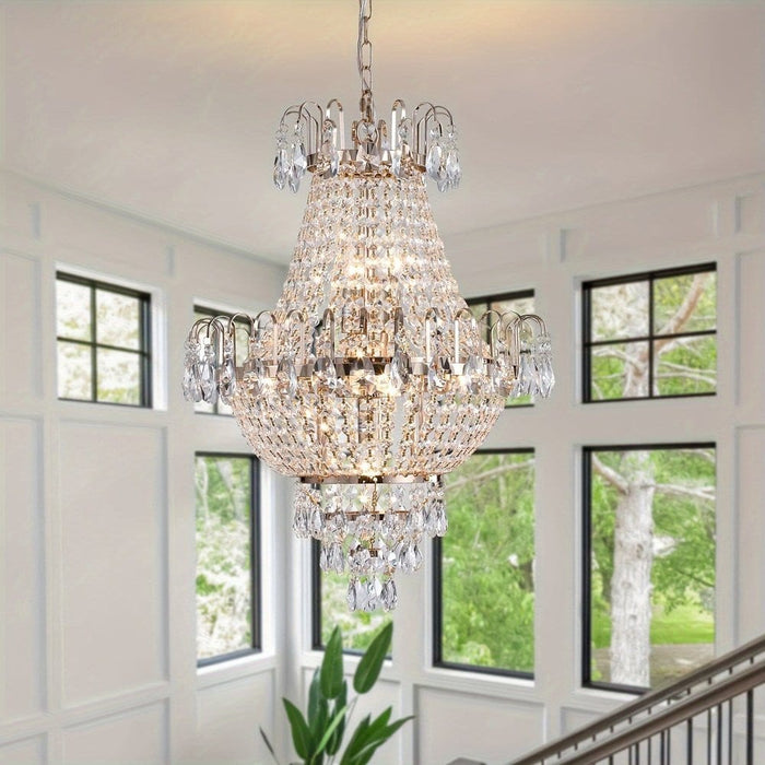 Gold Empire Crystal Chandelier, Luxury Chandelier for Staircase-ErisView