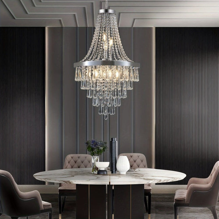 Luxury Empire Rose Gold Crystal Chandelier for Dining Room Kitchen Island-ErisView