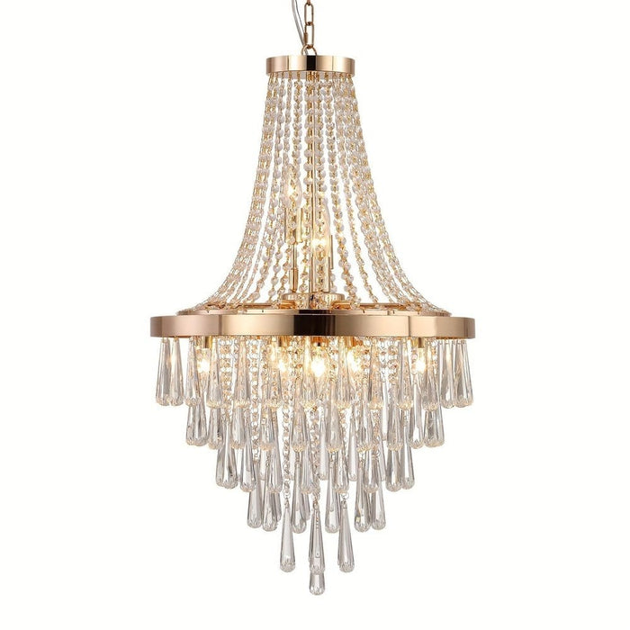 Luxury Empire Rose Gold Crystal Chandelier for Living Room Foyer Dining Room Kitchen Island Bedroom Entrance Hall-ErisView