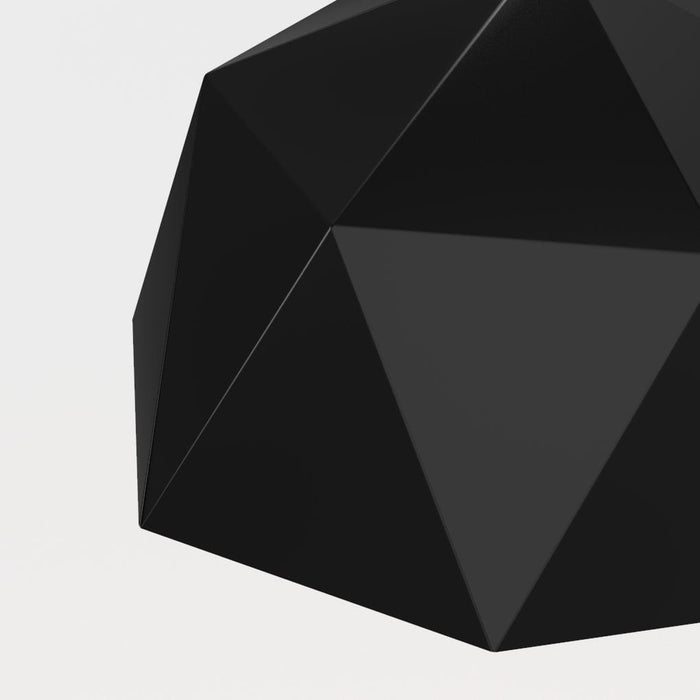 Minimalist Diamond Faceted Shade Single Pendant Light-Black-Detail-ErisView