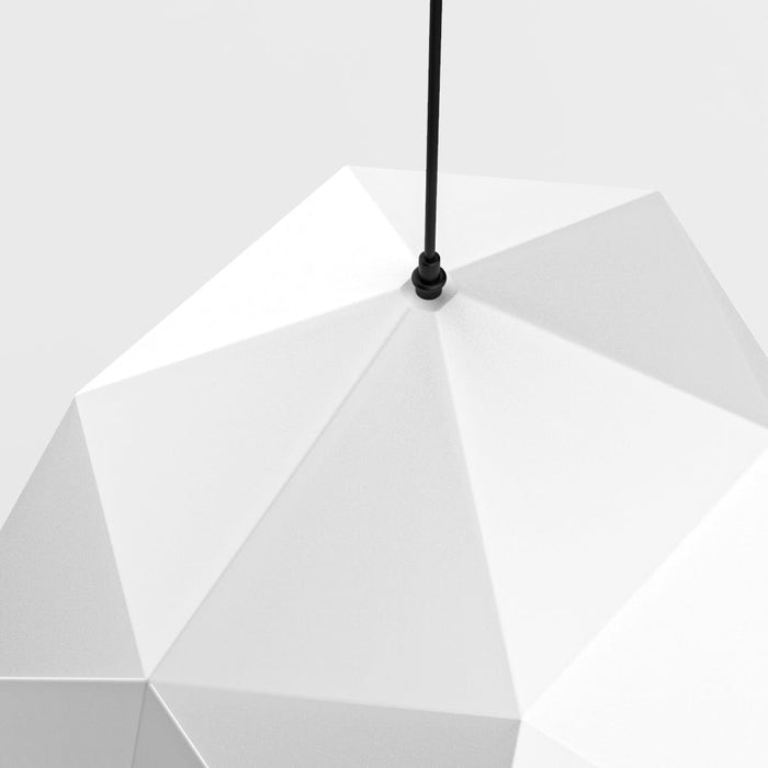 Minimalist Diamond Faceted Shade Single Pendant Light-White-Detail-ErisView