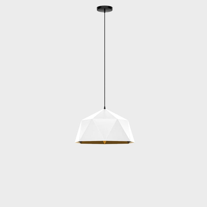 Minimalist Diamond Faceted Shade Single Pendant Light-White-ErisView