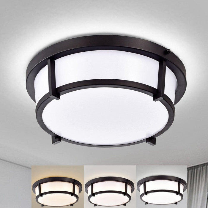 Modern Dimmable LED Ceiling Light, Round Flush Mount Ceiling Light with Circle Acrylic Lamp Shade for Living Room Bedroom Dining Room Office Hallway Closet Balcony-ErisView