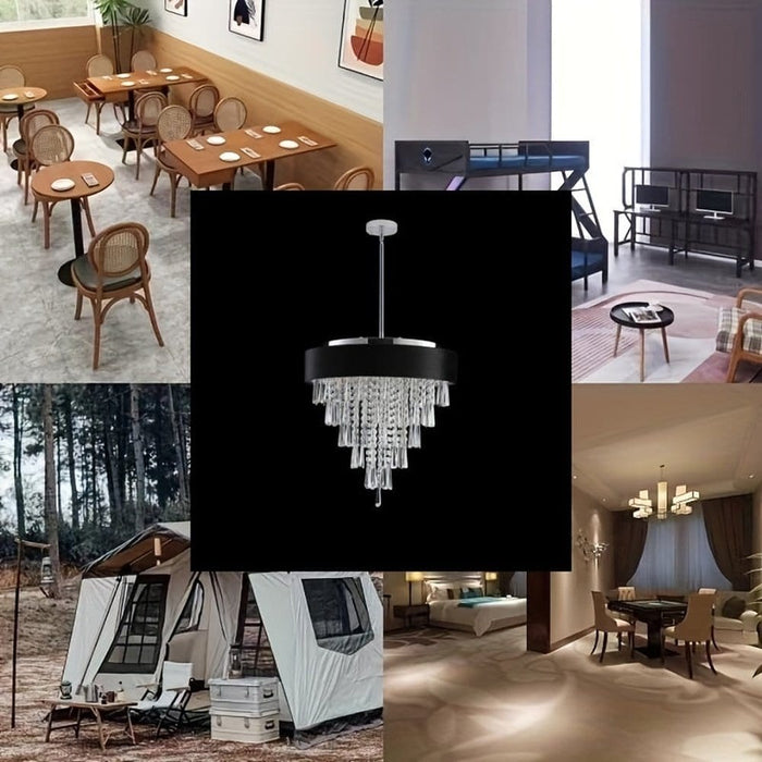 Modern Crystal Chandelier for Living Room, Round Luxury Crystal Chandelier, Tiered Crystal Chandelier-Usage Scenario-ErisView