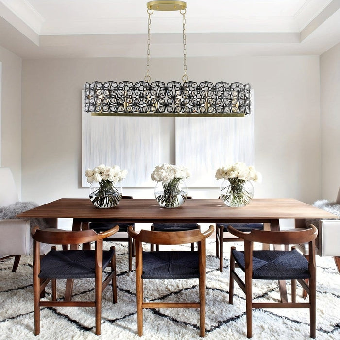 Modern Oval Crystal Chandelier, Crystal Hanging Light Fixture, Luxury Gold Pendant Light Above Dining Room-ErisView