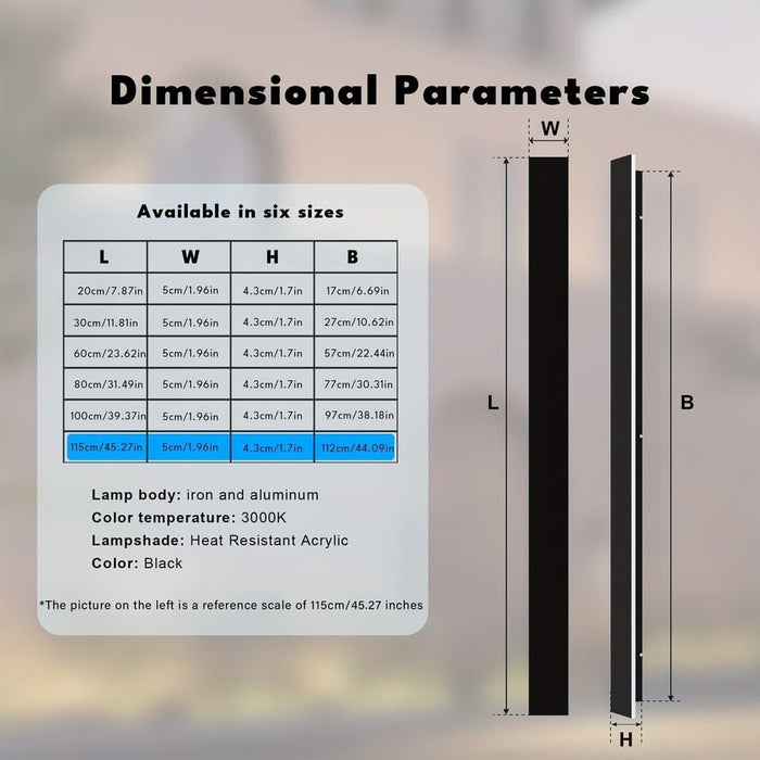 Outdoor Linear Rectangular Wall Light, Waterproof LED Wall Lamp, Modern Black Wall Light for Wall Villas Courtyard Porch ErisView