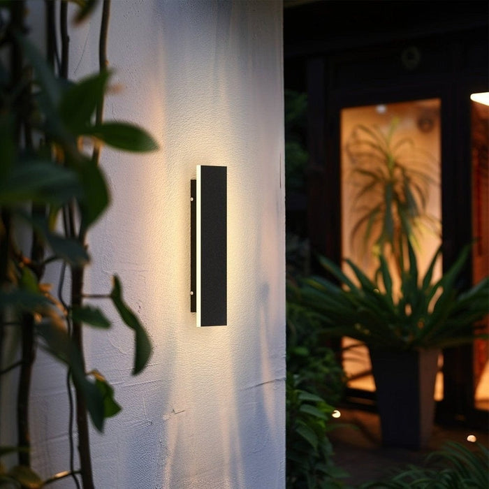 Outdoor Linear Rectangular Wall Light, Waterproof LED Wall Lamp, Modern Black Wall Light for Wall Villas Courtyard Porch ErisView