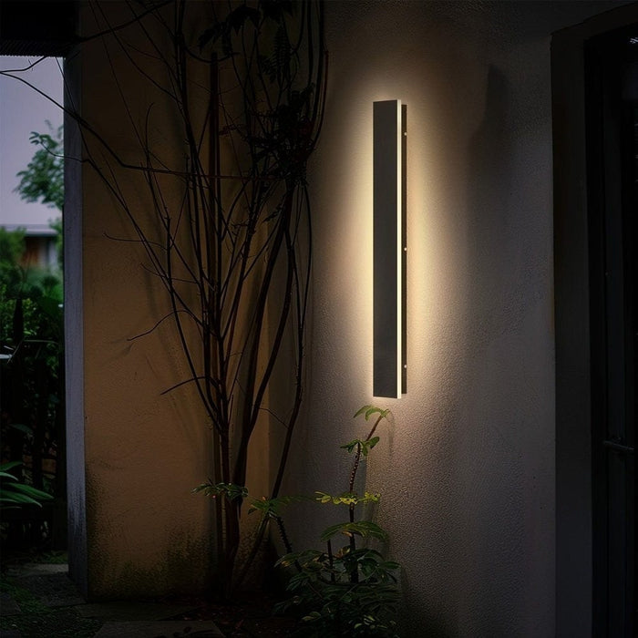Outdoor Linear Rectangular Wall Light, Waterproof LED Wall Lamp, Modern Black Wall Light for Wall Villas Courtyard Porch ErisView