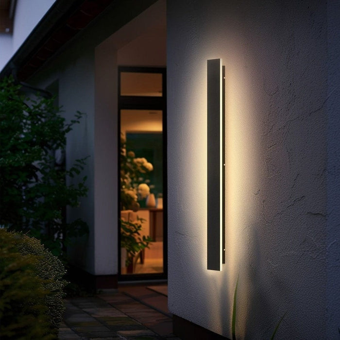 Outdoor Linear Rectangular Wall Light, Waterproof LED Wall Lamp, Modern Black Wall Light for Wall Villas Courtyard Porch ErisView