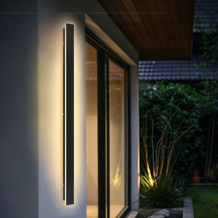 Outdoor Linear Rectangular Wall Light, Waterproof LED Wall Lamp, Modern Black Wall Light for Wall Villas Courtyard Porch ErisView
