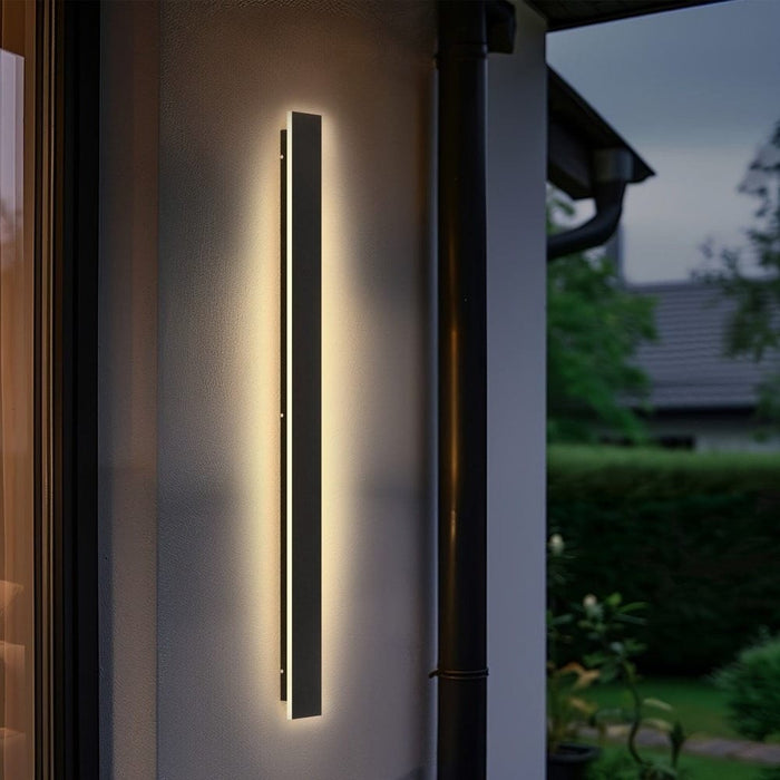 Outdoor Linear Rectangular Wall Light, Waterproof LED Wall Lamp, Modern Black Wall Light for Wall Villas Courtyard Porch ErisView