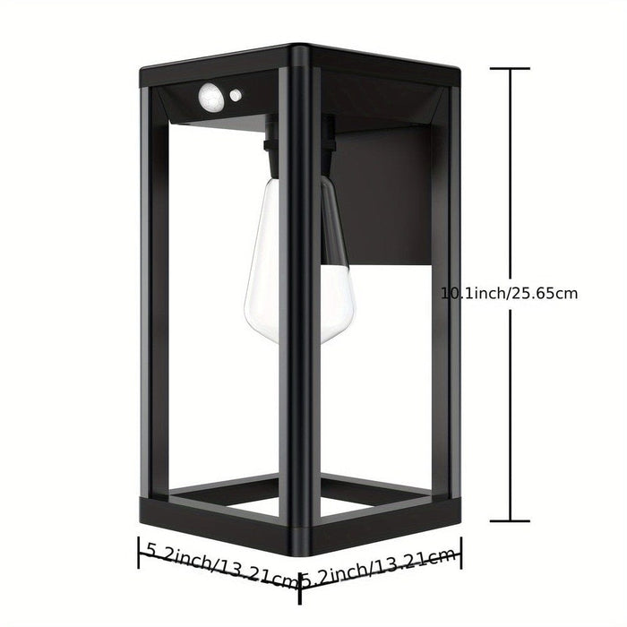 Outdoor Solar Wall Light, Dusk to Dawn Motion Sensor Solar Porch Light with Panel, Waterproof Exterior Wall Lantern Light for Patio Front Garage-ErisView