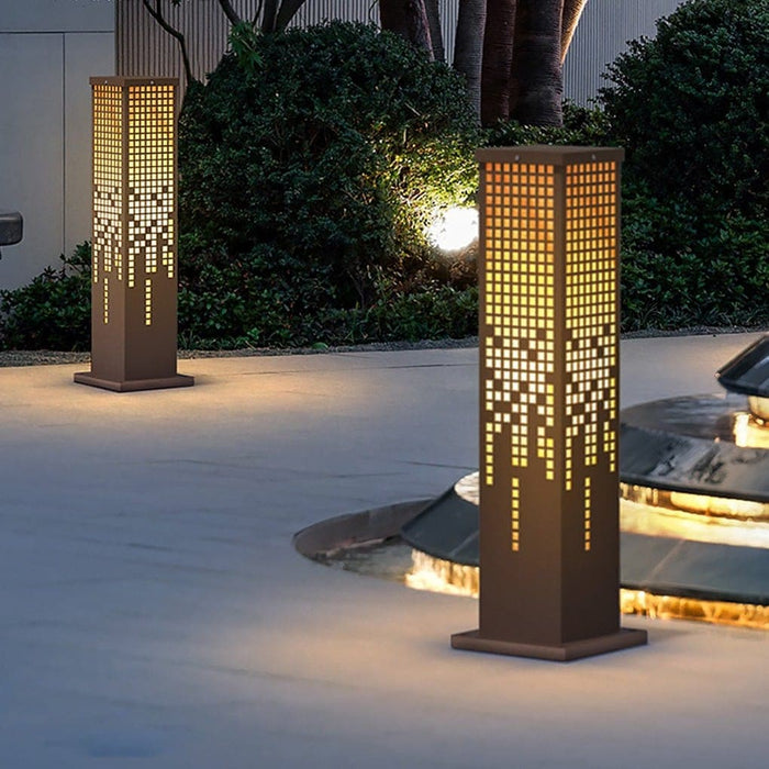 Retro Outdoor Pathway Lights with Hollow Texture Design for Garden, Lawn, and Walkway, Create a Warm and Harmonious Courtyard Atmosphere-ErisView-14