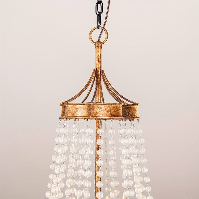 Rustic Gold Empire Crystal Chandelier, Wagon Wheel Crystal Chandelier with 8 Candle Shaped Lights-Chain-ErisView