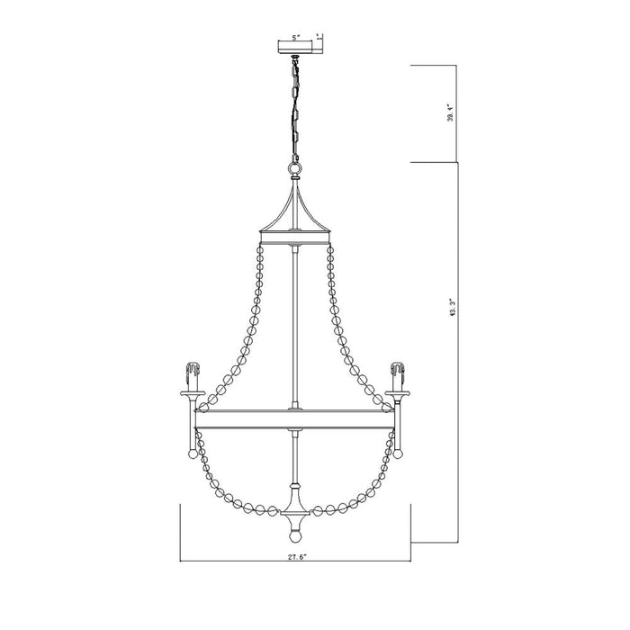 Rustic Gold Empire Crystal Chandelier, Wagon Wheel Crystal Chandelier with 8 Candle Shaped Lights-Dimension-ErisView