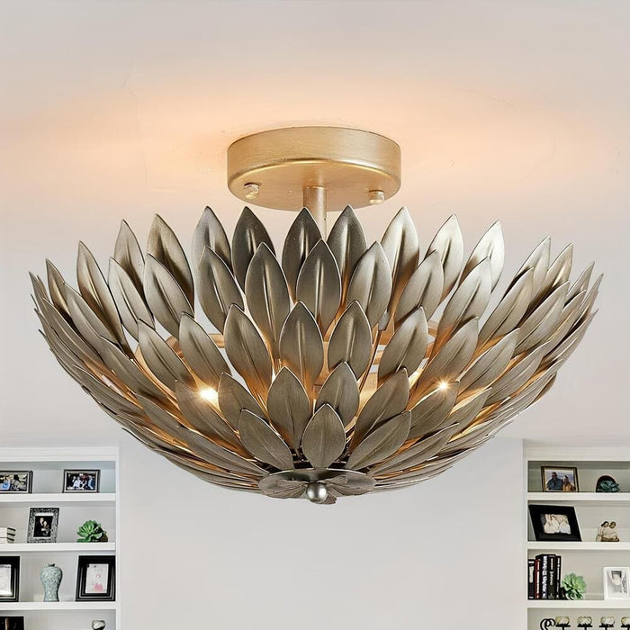 Rustic Semi Flush Mount Light, Hedgehog Shaped Ceiling Light-Warm Light-ErisView