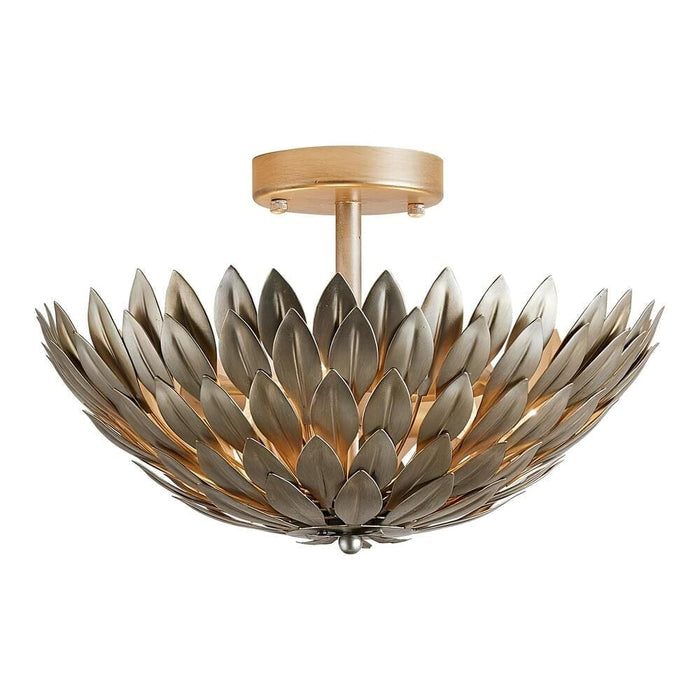 Rustic Semi Flush Mount Light, Hedgehog Shaped Ceiling Light-with Light On-ErisView