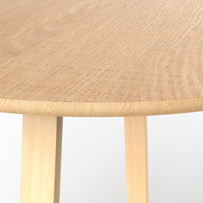 Scandinavian Style Oak Wood2-Tier Round Side Table-Tabletop Detail-ErisView