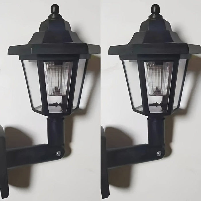 Set of 2 Solar Wall Mount Light, Solar Recharging Waterproof Wall Lantern Light for Garden Garage Porch Patio-ErisView
