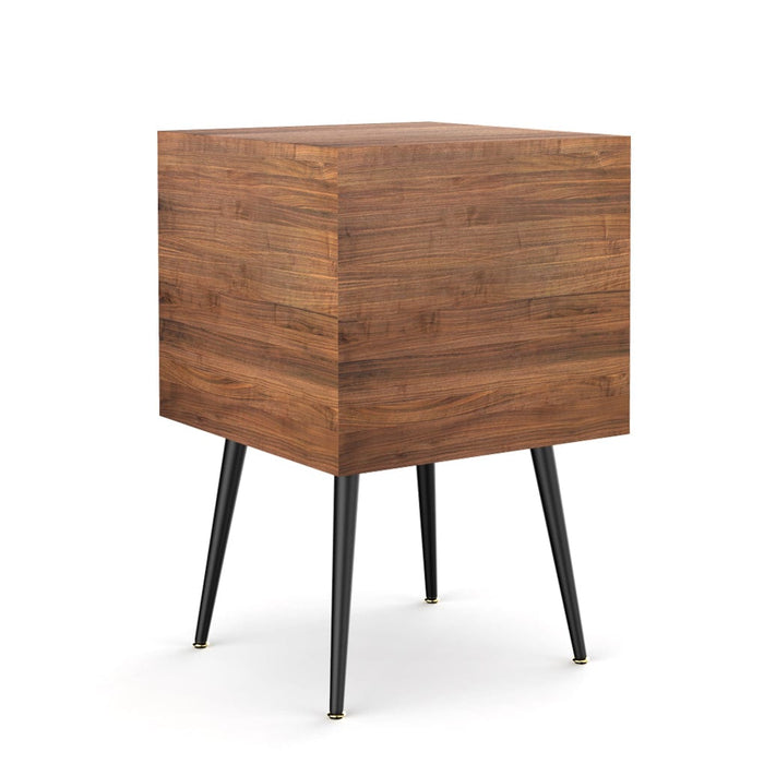 Sheesham Wood Nightst and Bedside Table with 2 Drawers-Back-ErisView