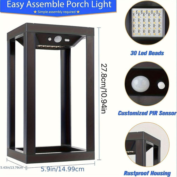 Solar Outdoor Wall Lights, Waterproof Motion Sensor Dusk To Dawn Solar Wall Lights, Solar Outdoor Wall Lights for Deck Garage Porch-ErisView