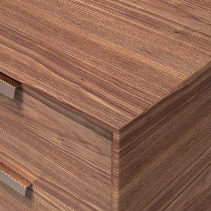 Solid Pine Wood Mid Century 2 Drawer Nightstand-Angle Detail-ErisView