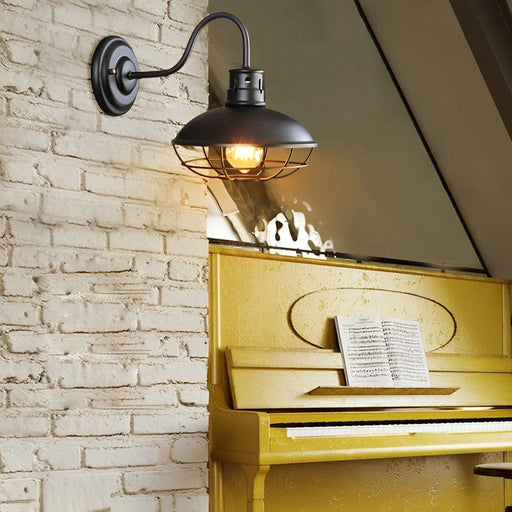 Vintage Iron Fan Shape Wall Lamp, Waterproof, Rust Proof, and Wear-Resistant, Perfect for Indoor and Outdoor Decor, LED Exterior Light-ErisView-1