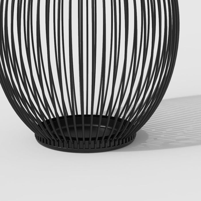 Vintage Black Lantern Iron Candle Holder-Detail-ErisView