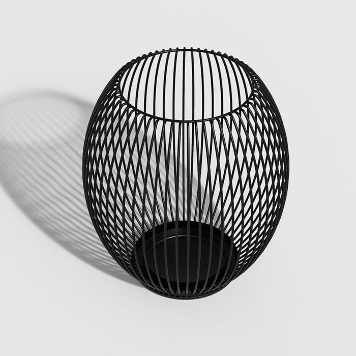 Vintage Black Lantern Iron Candle Holder-ErisView