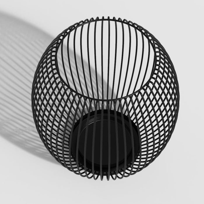 Vintage Black Lantern Iron Candle Holder-L-ErisView