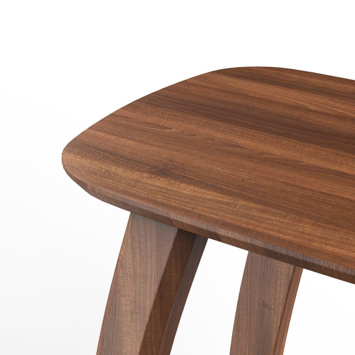 Vintage C-Shaped Black Walnut Wood 2 Tier Side Table-Detail-Left-ErisView