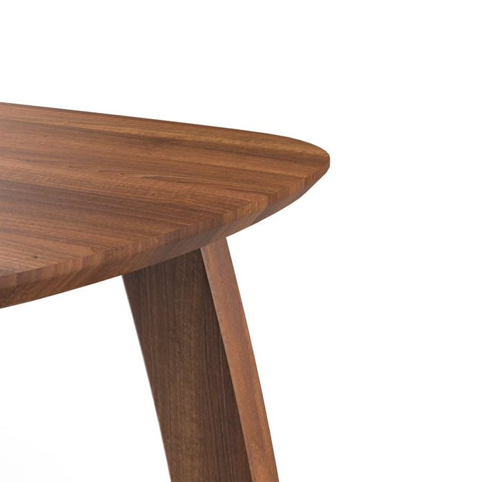 Vintage C-Shaped Black Walnut Wood 2 Tier Side Table-Detail-Right-ErisView