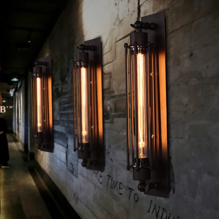 Retro Industrial Style Antique Iron Indoor Wall Light for Cafe Corridor Aisle