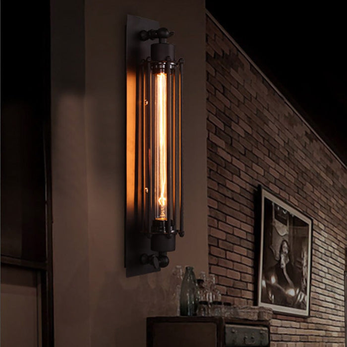 Retro Industrial Style Antique Iron Indoor Wall Light for Cafe Corridor Aisle