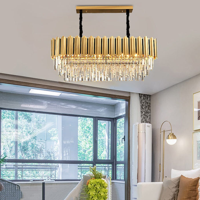 Modern Minimalist Personality Living Room Dining Room Bedroom LED Crystal Chandelier